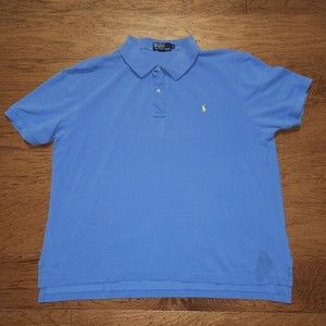 Polo Ralph Lauren Cotton Mesh Polo Shirt Mens Sz 2XB Big Blue